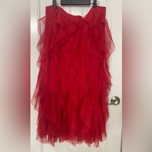 Cato Vibrant Red Asymmetrical Skirt